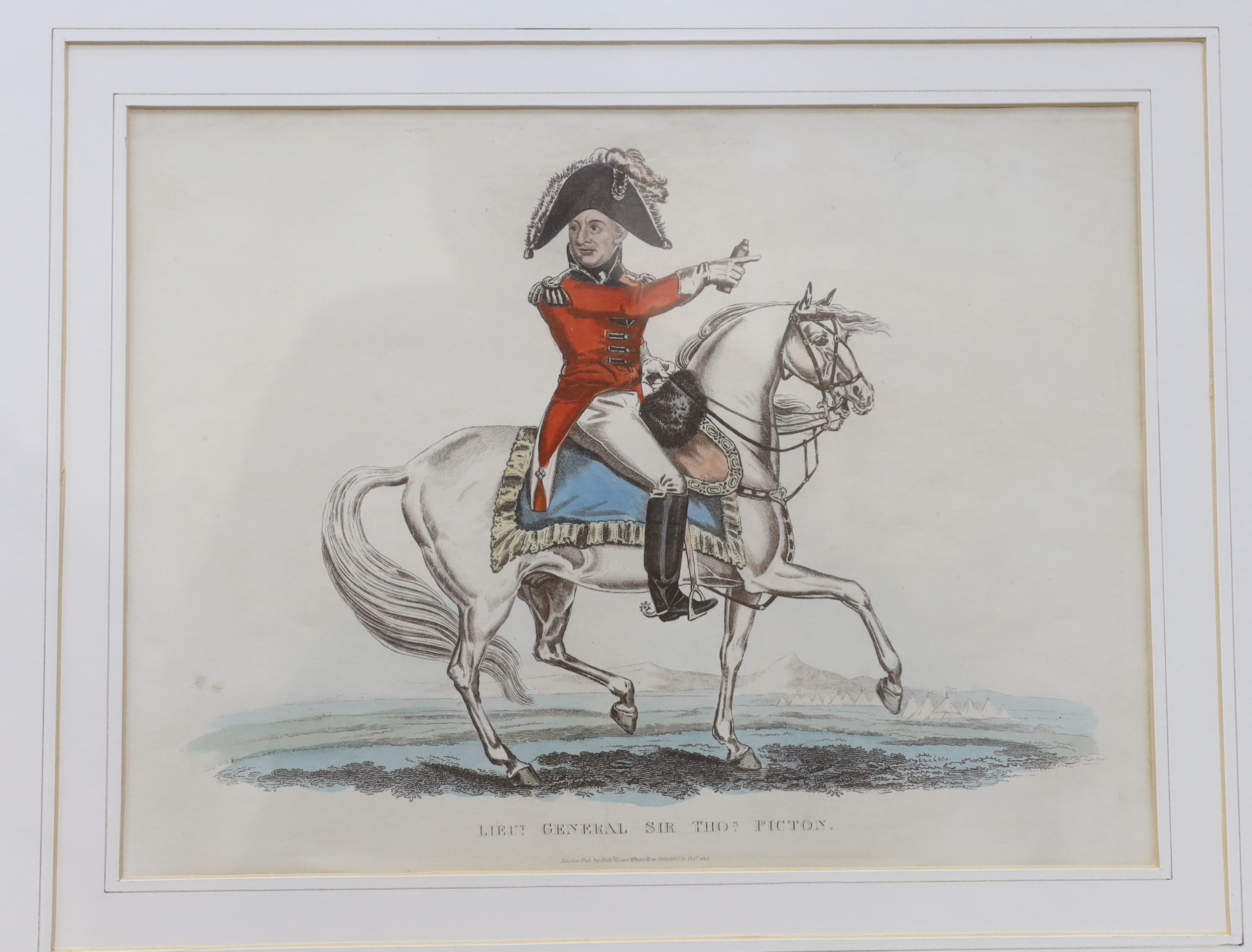 A set of seven early 19th century colour engravings, published Richard Evans, including The Prince of Orange and The Prince of Saxe-Coburg, 23 x 30cm